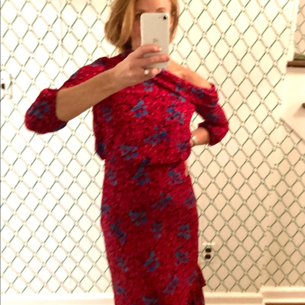 Saloni Lexie Floral Print dress